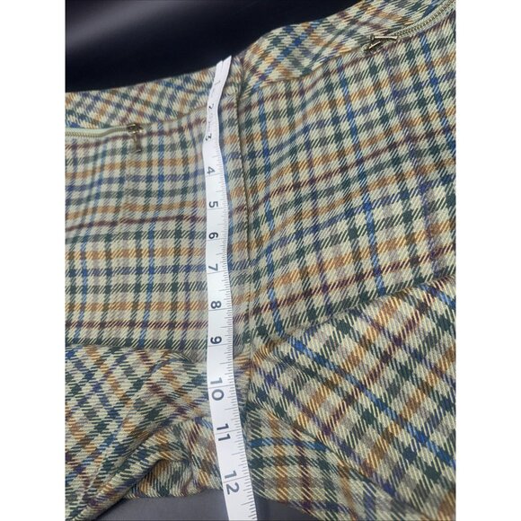 J. McLaughlin Womens Yara Olive Plaid Ankle Pants Sz 12 - Picture 15 of 16